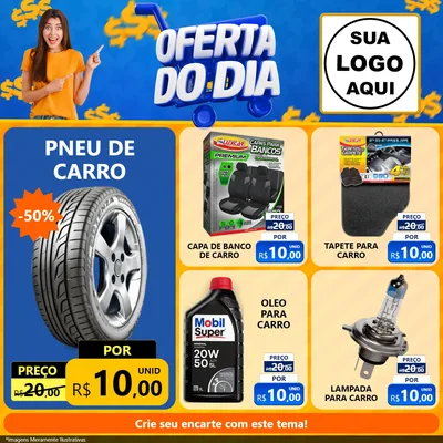 Modelo de Rede Social para Feed Facebook com o tema Oferta do Dia para Auto peças