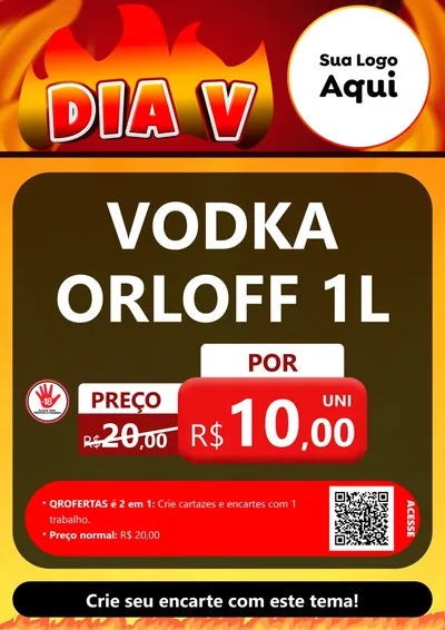 Modelo de Cartaz para Cartaz A4 Vertical com o tema Dia V para Distribuidora de bebidas