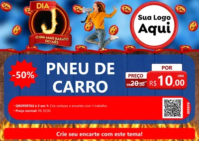 Modelo de Cartaz para Cartaz A4 Horizontal com o tema Dia J - O Dia Mais Barato Do Mês para Auto peças