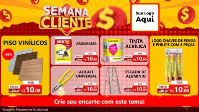 Modelo de TV para TV Horizontal com o tema Semana do Cliente para Material para Construção