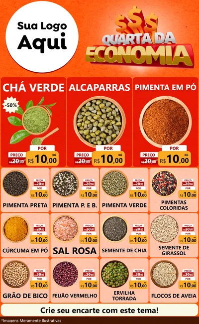 Modelo de Encarte para Encarte Grande com o tema Quarta da Economia para Produtos Naturais
