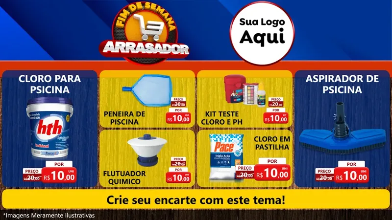 Modelo de TV para TV Horizontal com o tema Fim De Semana Arrasador para Produtos para Piscina