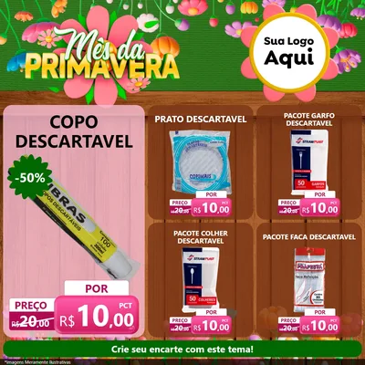 Modelo de Rede Social para Feed Facebook com o tema Mês da Primavera para Embalagens