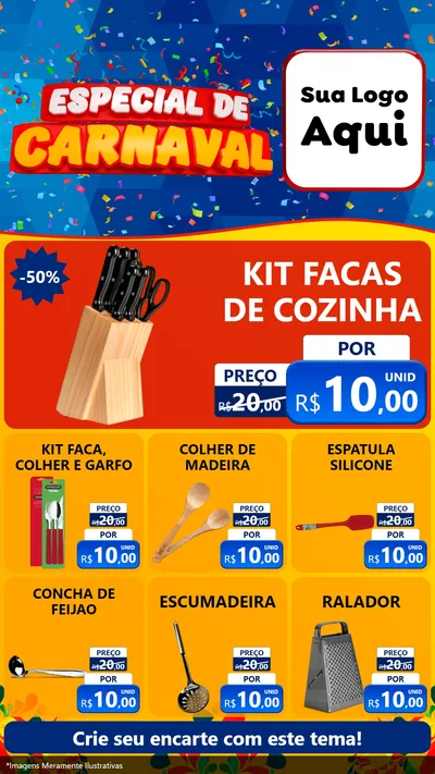 Modelo de Rede Social para Stories com o tema Especial de Carnaval para Utilidades Domésticas