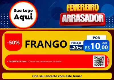 Modelo de Cartaz para Cartaz A4 Horizontal com o tema Fevereiro Arrasador para Assados