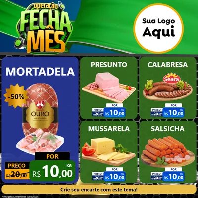 Modelo de Rede Social para Feed Facebook com o tema Operação Fecha Mês para Frios e Laticínios
