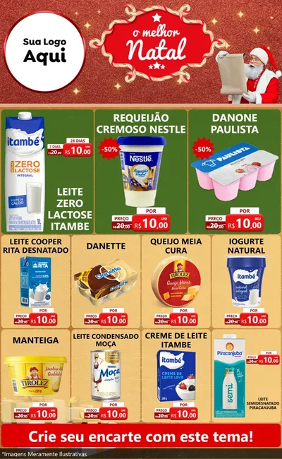 Modelo de Encarte para Encarte Grande com o tema O Melhor Natal para Frios e Laticínios
