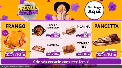 Modelo de TV para TV Horizontal com o tema Ofertas Da Primavera para Assados