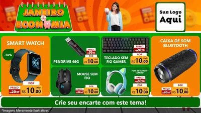 Modelo de TV para TV Horizontal com o tema Janeiro da Economia para Informática