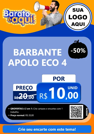Modelo de Cartaz para Cartaz A4 Vertical com o tema Barato é aqui para Armarinho e Aviamentos