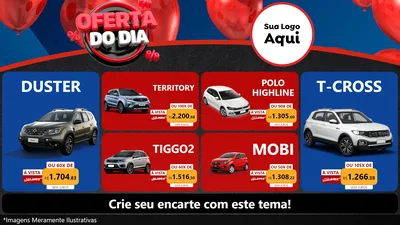 Modelo de TV para TV Horizontal com o tema Oferta do Dia para Concessionaria de Carros
