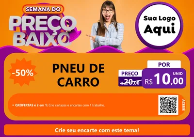 Modelo de Cartaz para Cartaz A4 Horizontal com o tema Semana do Preço Baixo para Auto peças