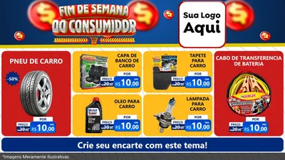 Modelo de TV para TV Horizontal com o tema Fim de Semana do Consumidor para Auto peças