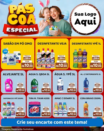 Modelo de Rede Social para Feed Instagram com o tema Páscoa Especial para Produtos de Limpeza