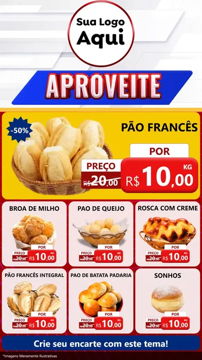 Modelo de Rede Social para Stories com o tema Aproveite para Padaria