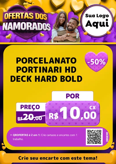 Modelo de Cartaz para Cartaz A4 Vertical com o tema Oferta Dos Namorados para Pisos e revestimentos