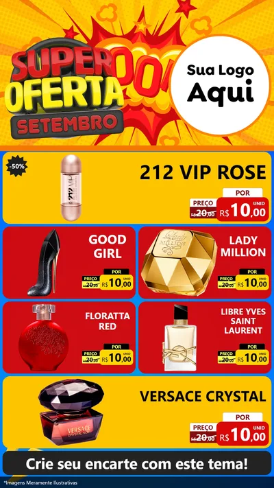Modelo de TV para TV Vertical com o tema Super Oferta Setembro para Perfumes