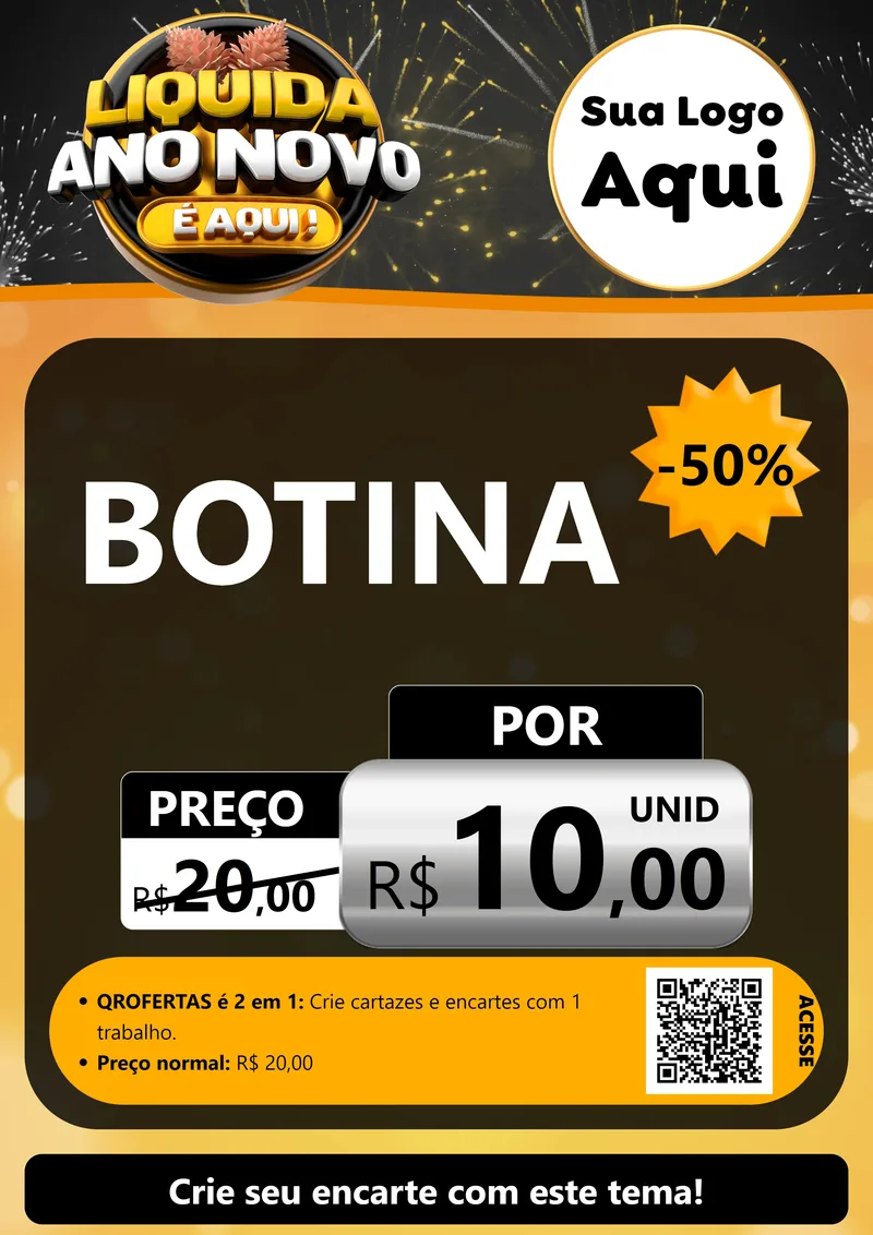 Modelo de Cartaz para Cartaz A4 Vertical com o tema Liquida Ano Novo É Aqui! para Agropecuária