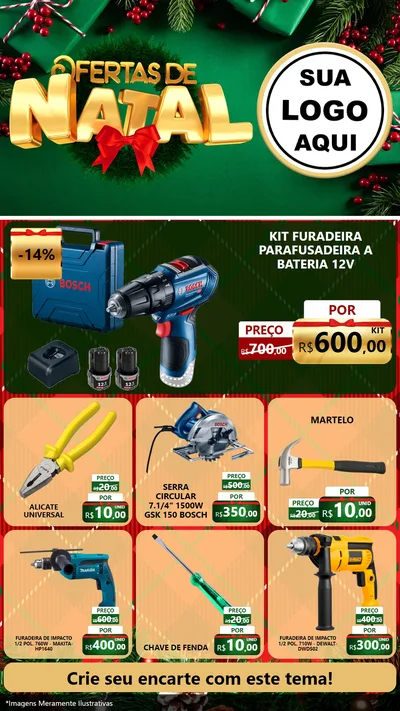 Modelo de Rede Social para Stories com o tema Ofertas de Natal para Maquinas e Ferramentas
