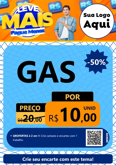Modelo de Cartaz para Cartaz A4 Vertical com o tema Leve Mais, Pague Menos para Água e gás