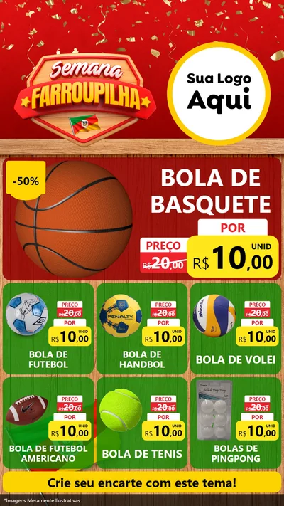 Modelo de Rede Social para Stories com o tema Semana Farroupilha para Artigos Esportivos