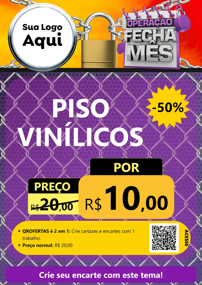 Modelo de Cartaz para Cartaz A4 Vertical com o tema Operação Fecha Mês para Material para Construção