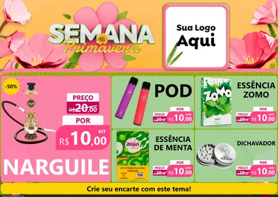 Modelo de Encarte para Encarte A4 Horizontal com o tema Semana da Primavera para Tabacaria