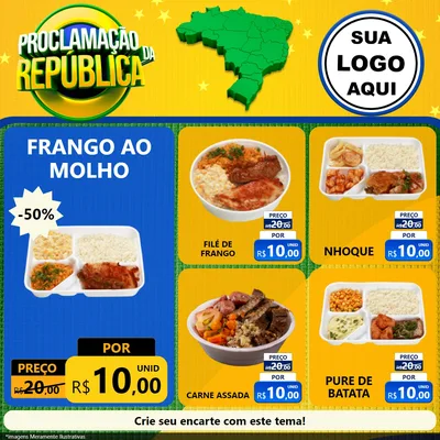 Modelo de Rede Social para Feed Facebook com o tema Proclamação da República para Restaurante