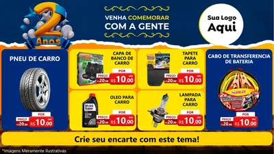 Modelo de TV para TV Horizontal com o tema Aniversário de 2 anos para Auto peças