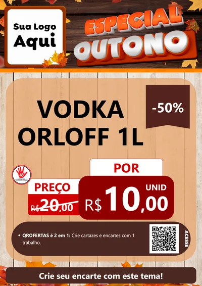 Modelo de Cartaz para Cartaz A4 Vertical com o tema Especial Outono para Distribuidora de bebidas