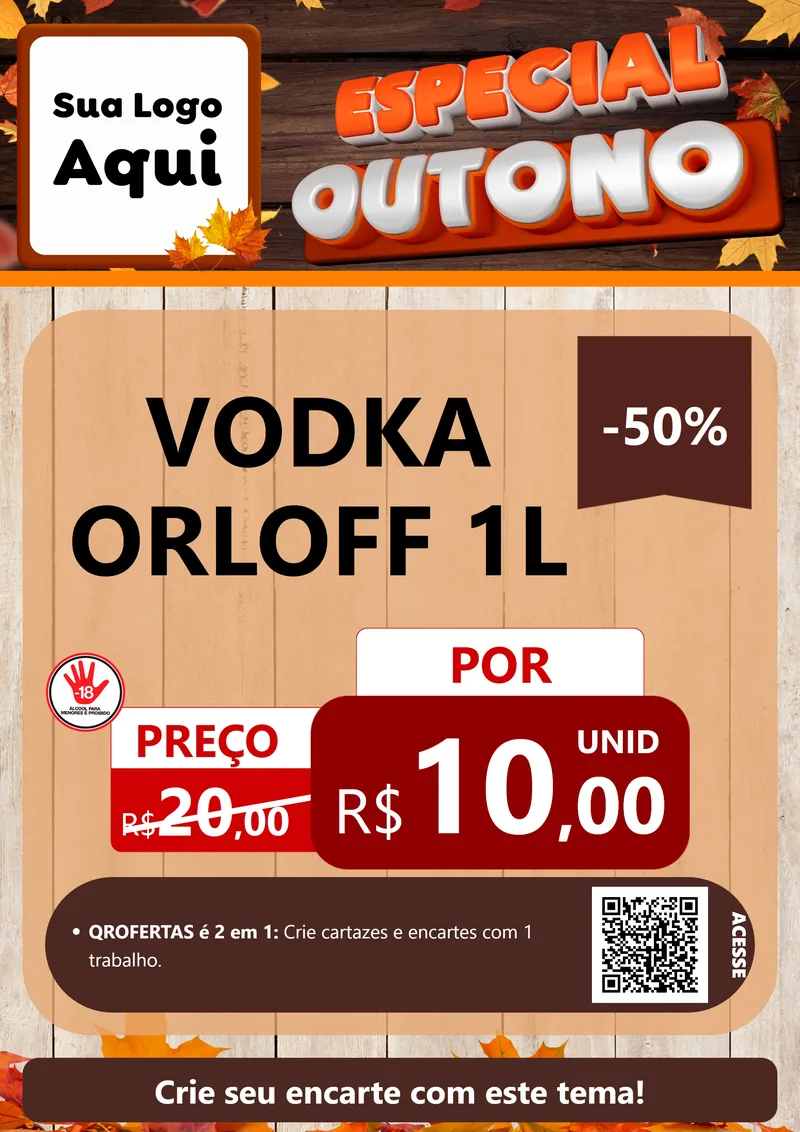 Modelo de Cartaz para Cartaz A4 Vertical com o tema Especial Outono para Distribuidora de bebidas