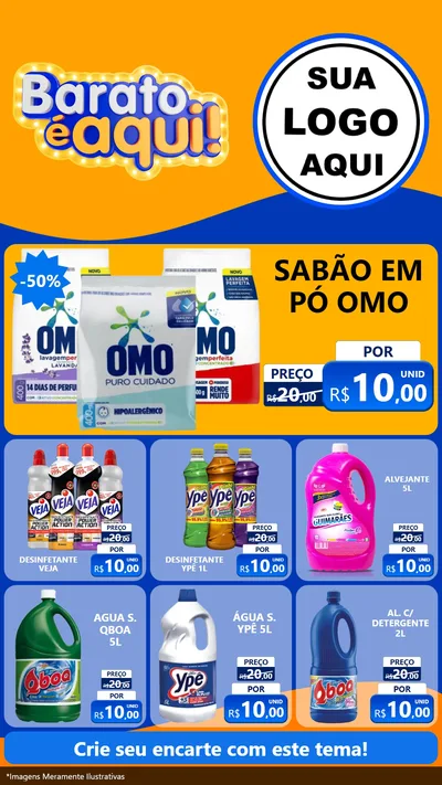 Modelo de Rede Social para Stories com o tema Barato é aqui para Produtos de Limpeza