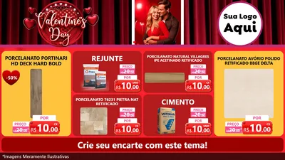 Modelo de TV para TV Horizontal com o tema Valentine's Day para Pisos e revestimentos
