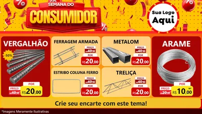 Modelo de TV para TV Horizontal com o tema Semana do Consumidor para Ferragens