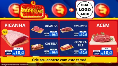 Modelo de TV para TV Horizontal com o tema Ofertas Especiais de Junho para Açougue