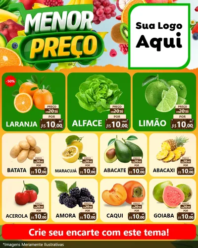 Modelo de Rede Social para Feed Instagram com o tema Menor Preço para Hortifrúti