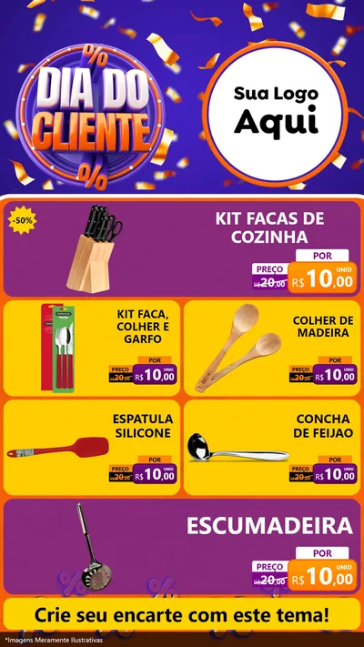 Modelo de TV para TV Vertical com o tema Dia do Cliente para Utilidades Domésticas