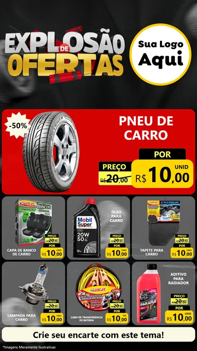 Modelo de Rede Social para Stories com o tema Explosão de Ofertas para Auto peças