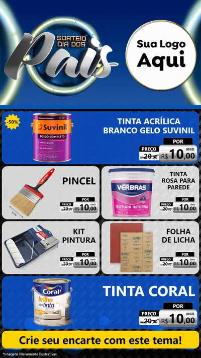 Modelo de TV para TV Vertical com o tema Sorteio Dia Dos Pais para Tintas e Ferramentas