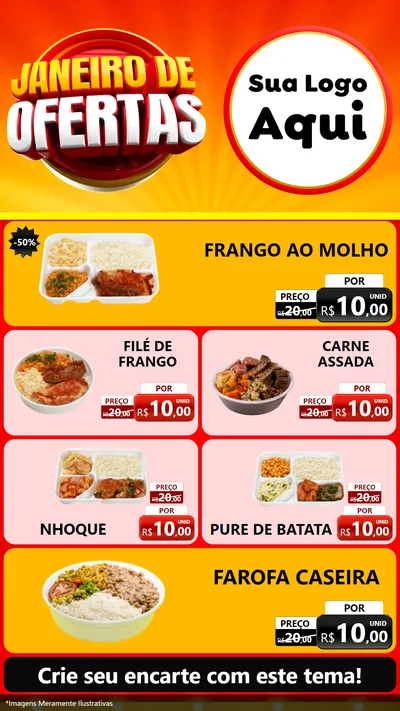 Modelo de TV para TV Vertical com o tema Janeiro de Ofertas para Restaurante