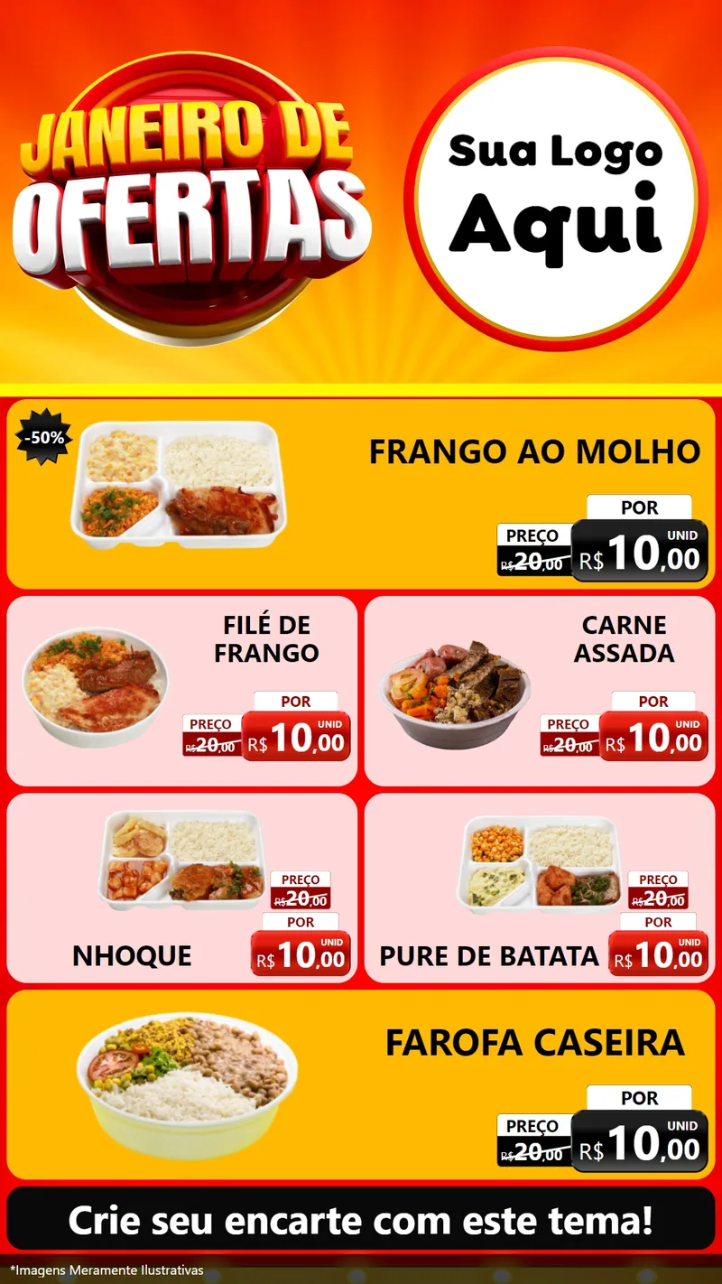Modelo de TV para TV Vertical com o tema Janeiro de Ofertas para Restaurante