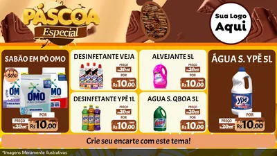 Modelo de TV para TV Horizontal com o tema Páscoa Especial para Produtos de Limpeza