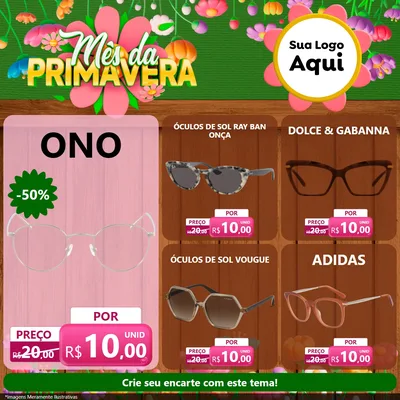 Modelo de Rede Social para Feed Facebook com o tema Mês da Primavera para Óticas