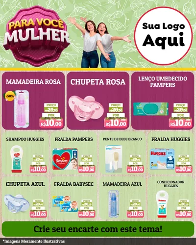 Modelo de Rede Social para Feed Instagram com o tema Para Você Mulher para Bebês