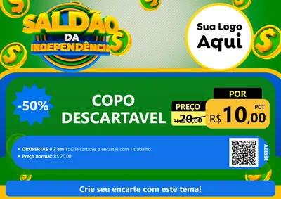 Modelo de Cartaz para Cartaz A4 Horizontal com o tema Saldão da Indepêndencia para Embalagens