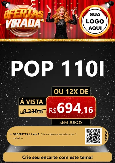 Modelo de Cartaz para Cartaz A4 Vertical com o tema Ofertas da Virada para Concessionaria de Motos