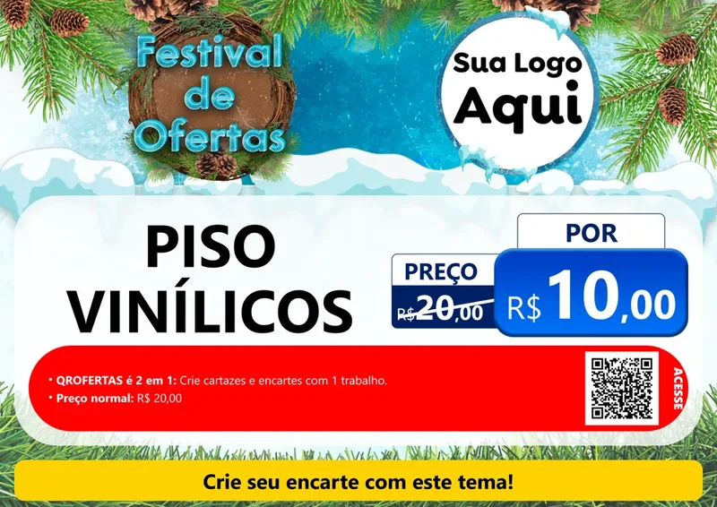 Modelo de Cartaz para Cartaz A4 Horizontal com o tema Festival de Ofertas - Inverno para Material para Construção