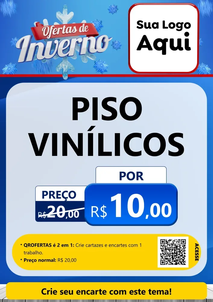 Modelo de Cartaz para Cartaz A4 Vertical com o tema Ofertas de Inverno para Material para Construção