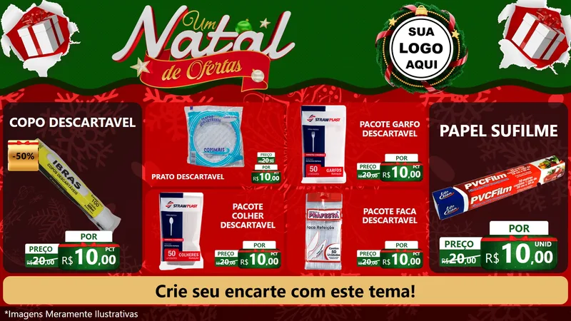 Modelo de TV para TV Horizontal com o tema Um Natal de Ofertas para Embalagens