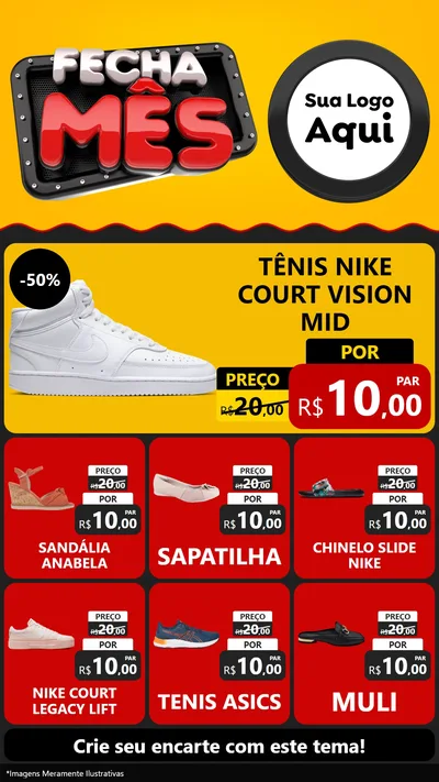 Modelo de Rede Social para Stories com o tema Fecha Mês para Calçados